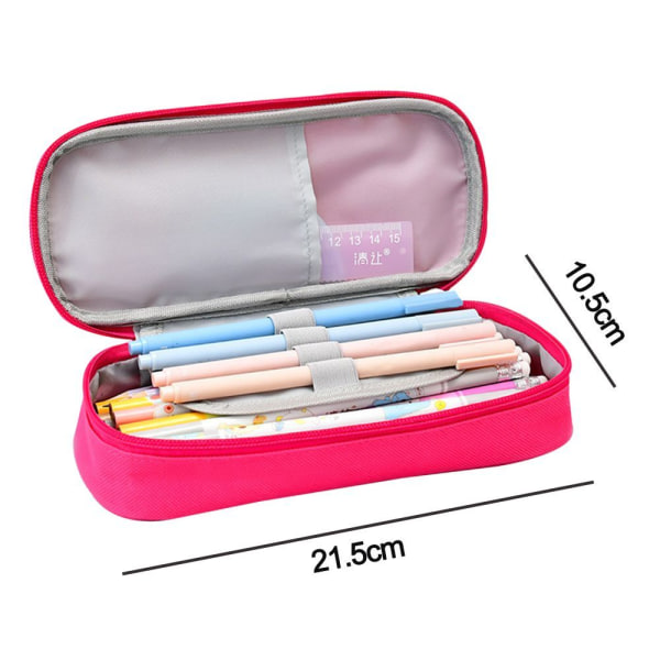 Pencil Case Pen Case Large Capacity Student Stationery Rose Red