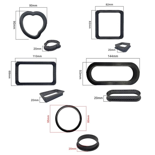 Plast Mousse Ring DIY Fransk Desserttærteform Tærtering Bageværktøj Kageform (Firkant)