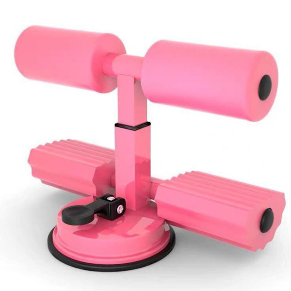 Selvsugende situp-stang, sit-ups hjelpemiddel, sit up trener sugekopp, rosa