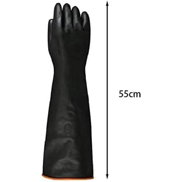 55cm Vattentäta Gummidhandskar Skyddshandskar Kemikalier Lång Syra/