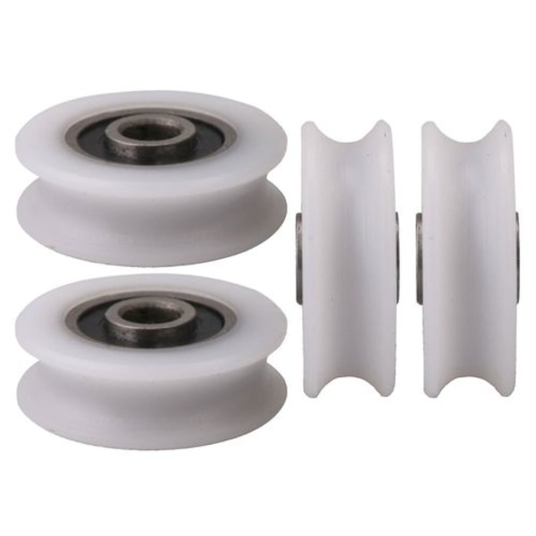 4-pack vita innerdiameter 4 mm U-spår nylonremskiva för