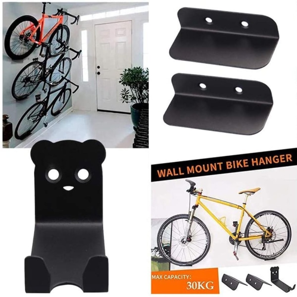 Pedalhengende veggfeste for sykler, svart, stil 1
