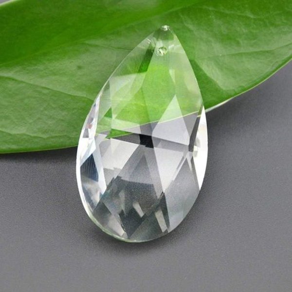 24 stk.) 38mm dråbeformet krystalvedhæng krystalglas lysekrone prisme