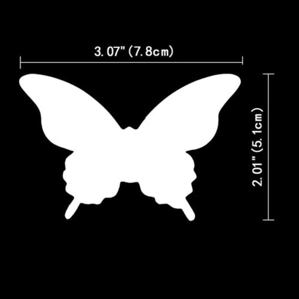 100 st 3D-pappersväggklistermärken Vita fjärilar Avtagbara konsthantverk