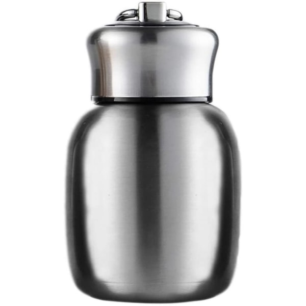 Liten isolerad flaska 200 ml - Vakuumisolerad flaska - Varm och kall vattenflaska - läckagesäker rostfritt stål isolerad vattenflaska En storlek Silver