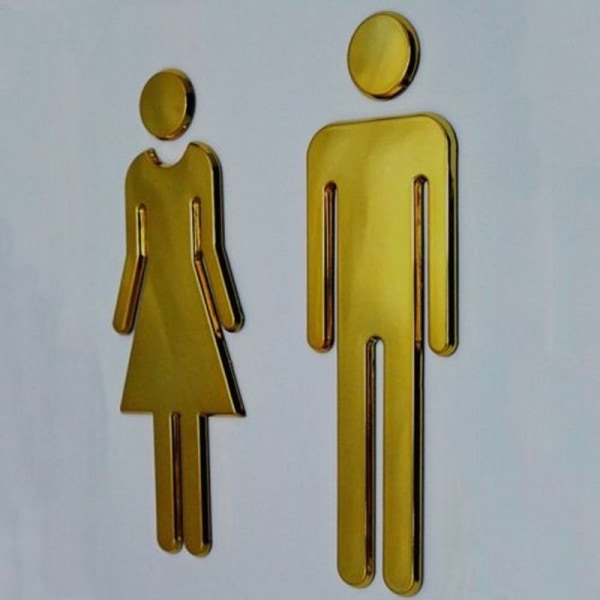 Set 20 cm toalettskyltar, toalettdörrskyltar för män och kvinnor (Deep Space Black)