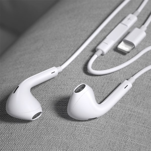 iPhone-kompatible Lightning In-Ear-hovedtelefoner til iPhone X/11/12/13/14 Hvid