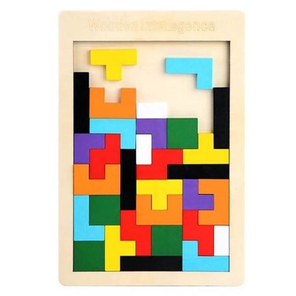 Tetris træpuslespil legetøj fra 3 år drenge Tetris tangram træpuslespil