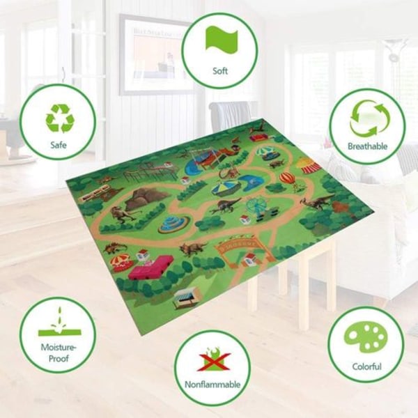 Wenosda Dinosaur Toy Figure med lekematte, Dinosaur Toy Set Dino Spi