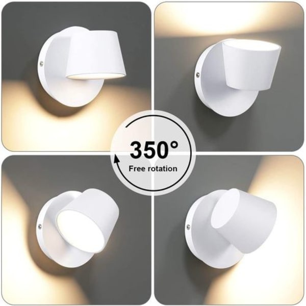 Moderne LED væglampe læsevæglampe 350° roterende LED væglampe i