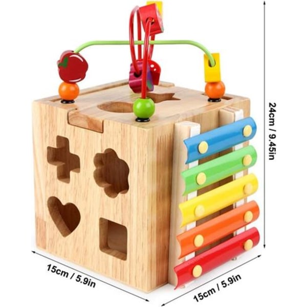 Motoriske ferdigheter kube motoriske ferdigheter leketøy 5-i-1 spill senter aktivitetskube