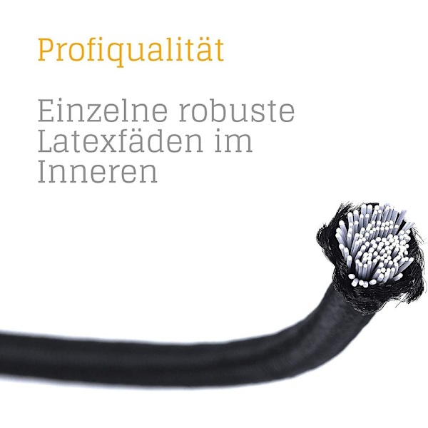 Presenningstrammer med kugle, 200 mm, sort