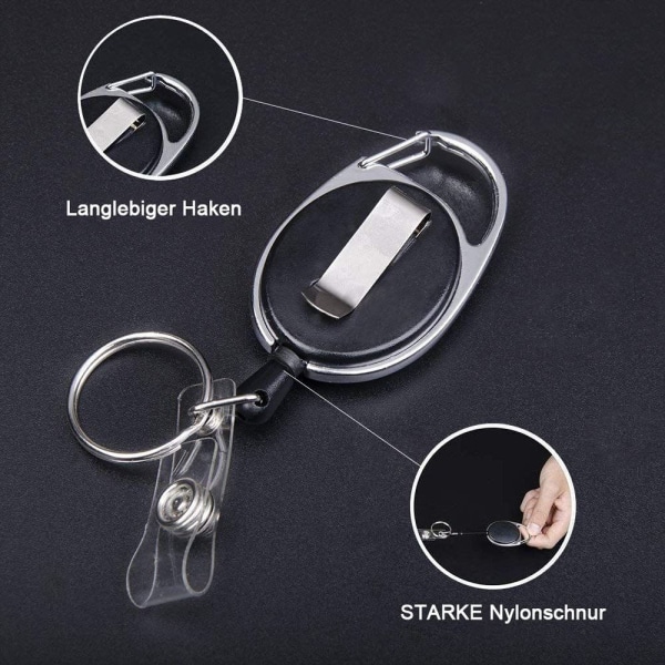 Yo-Yo nøgle, Yo-Yo ID-kort med ID-kortholder med ekstra stærk fjeder og