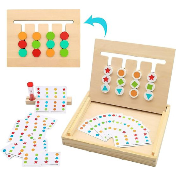 Montessori-lelut, puinen pulmapeli, lajittelulaatikko, opetuspelit - puinen pulmapeli - lajittelu