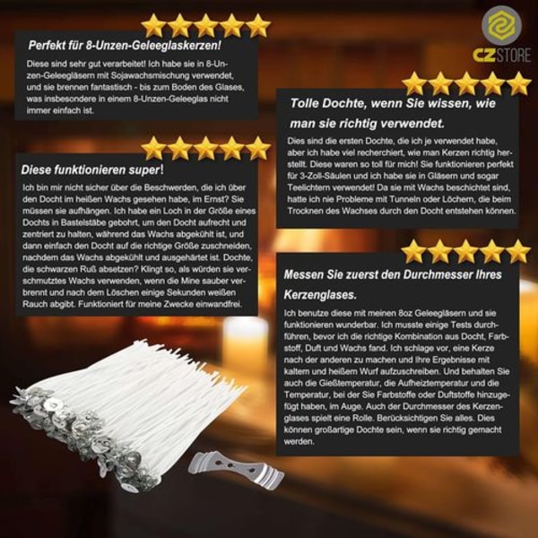 Cubic Zirconia Store® - Mèche Bougie -   Garantie Fonte
