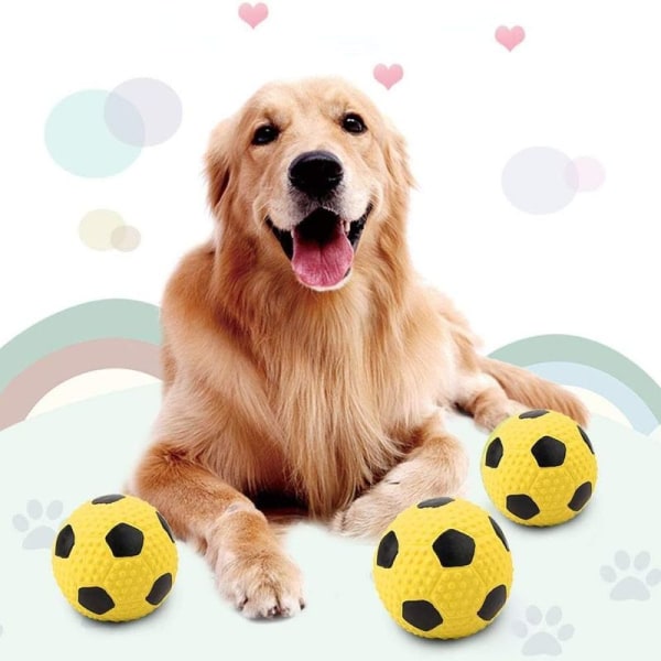 Hundetyggeben Legetøj Kæledyr Fodbold Latex Fodbold Lyd Legetøj 9 cm