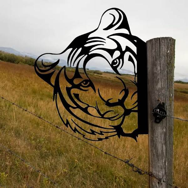 Gjerde metall hagedekorasjon - utendørs dekorasjon - tiger