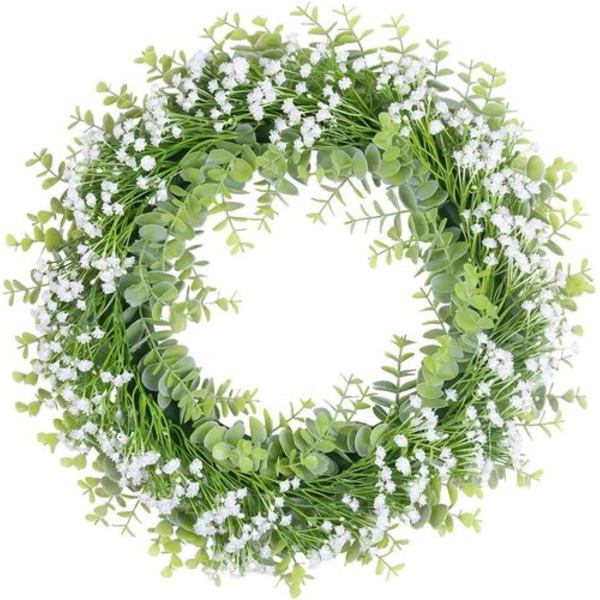 Gypsophila krans vit konstgjord krans dekoration 40cm dörrkrans blommor vår