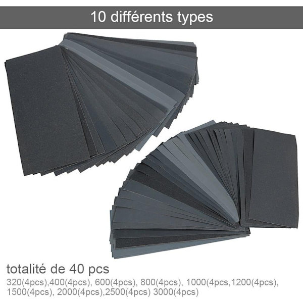 40 slippapper, 230*93mm torrt och vått sandpapper, sandpapper set