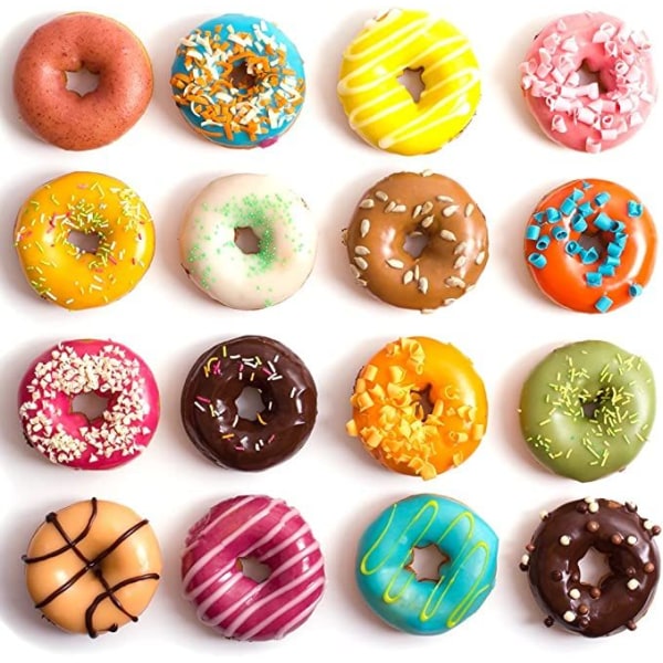 6 Silikon Donutformer (Oransje, Rosa, Grønn, 3 i en Pakke), Non-Stick Stekebrett, Varmebestandig, Egnet for Kaker, Cookies, Muffins