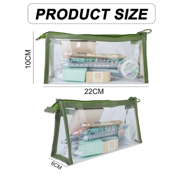4 stk. blyant gennemsigtig etui, multifunktionel organizer taske transparent rejse