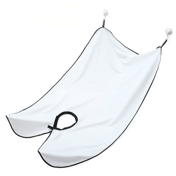 Rakhyvelförkläde för män, skäggrakning, transparent sugkopp, rakhyvelförkläde, skäggtrimningsförkläde, skäggstylingförkläde White (transparent suction cup)