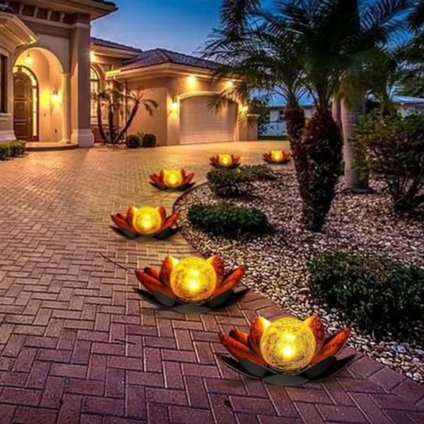 Hagesollampe Dekorasjon Sol Lotus LED Sol Lotus Lampe Lotus Sol