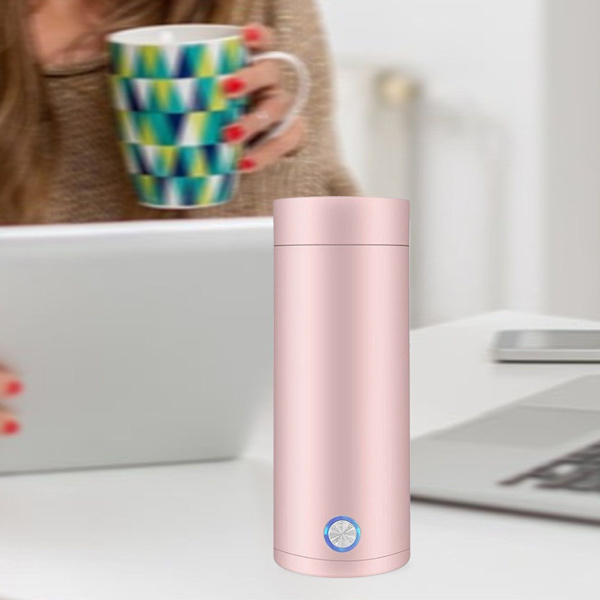 Matka-sähkökeitin, kannettava vedenkeitin 400 ml, 3-in-1-minisähkökeitin lämmitystoiminnolla, vaaleanpunainen