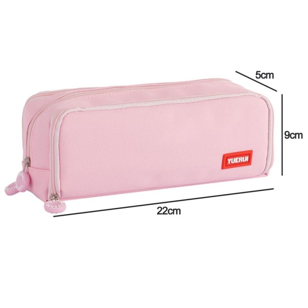 Large 3 Compartment Large Capacity Pencil Case Pink