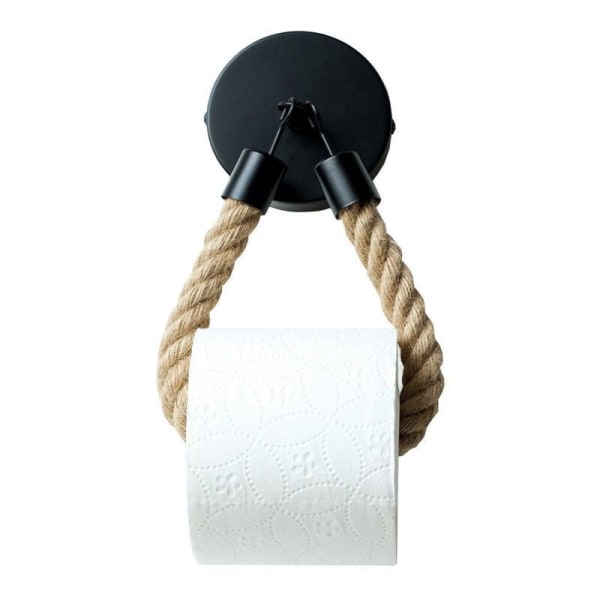 WC-paperiteline ilman porausta, vintage WC-paperiteline, mattamusta toile