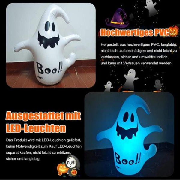 Halloween Dekoration Oppustelig Spøgelse, 1.2m Halloween Spøgelse Oppustelig Lys