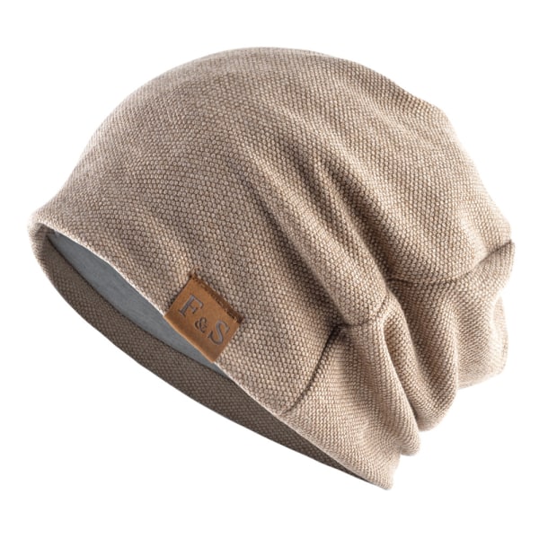 Vinter fleece casual lös stickad mössa Khaki