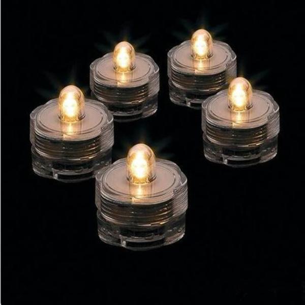 12x LED Vattentät Nedsänkbar Tealights Flamlös Tealight Batteridriven