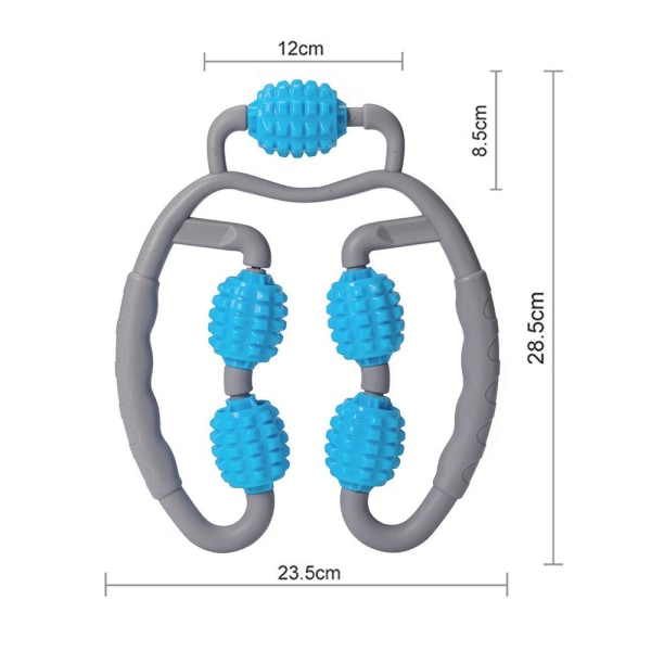Skumrulle til muskler, 4 hjul skum massagerulle, 3D flydende anti-cellulite blå