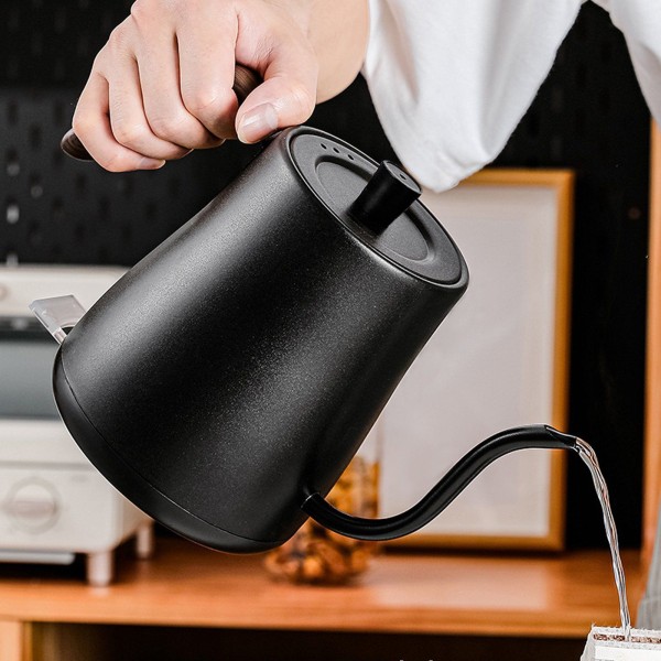 Lille husholdningsapparater, elektrisk svanehalskedel, 800 ml vandkedel, tekande i rustfrit stål til kaffe og te