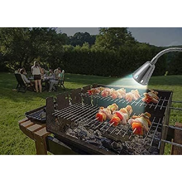 Magnetisk grill-lys - superlys 12 LED'er med fleksibel svanehals -