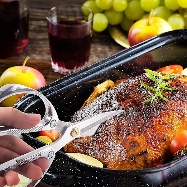 Køkkensakse, Multifunktionelle Sakse i Rustfrit Stål, til Kylling, Oksekød, Grill, Fjerkræ, Fisk og Grøntsager