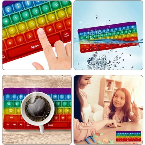 Pop It Fidget, Trykk Pop Boble Fidget Sensorisk Regnbue