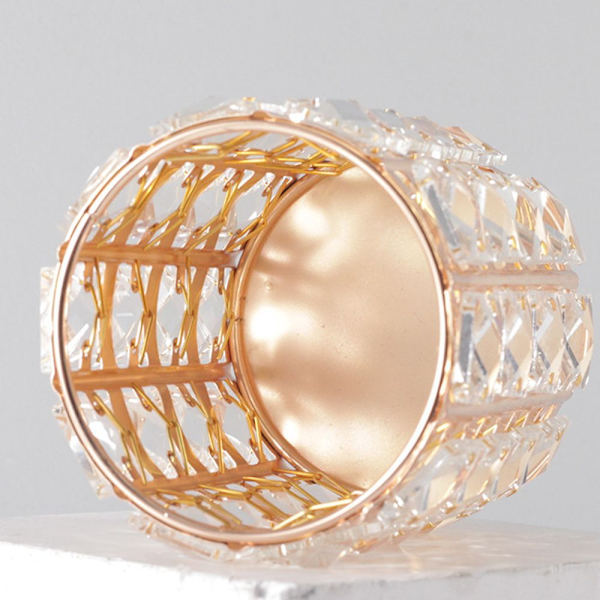 Akryl sminkborsthållare Organizer Clear Pen Rose Gold
