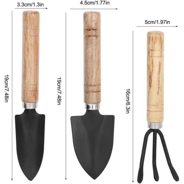 Hagespade hage- og spaderedskap sett 3 deler