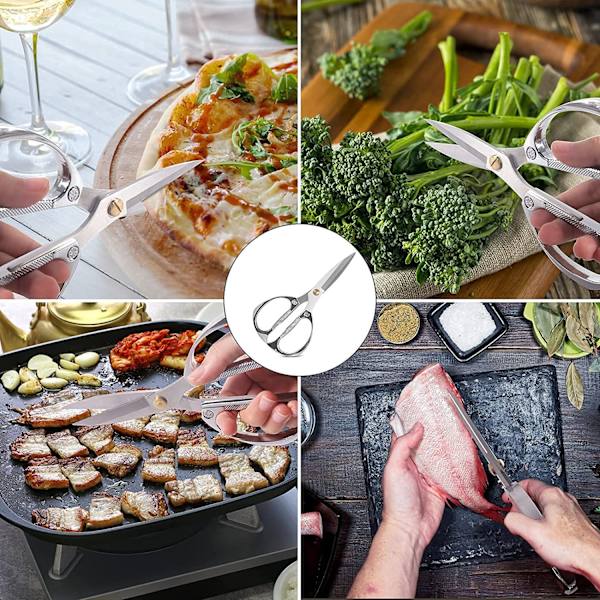 Køkkensakse, Multifunktionelle Sakse i Rustfrit Stål, til Kylling, Oksekød, Grill, Fjerkræ, Fisk og Grøntsager