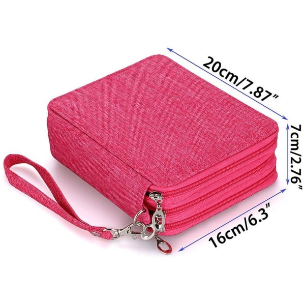 Zipper Pencil Case, Practical Canvas Pen Holder for Rose Red