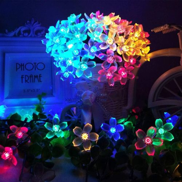 Solcelledrevne fe-lys udendørs blomster, 6,5 m 30 LED-lys fe-lys solcelledrevne udendørs 8 tilstande