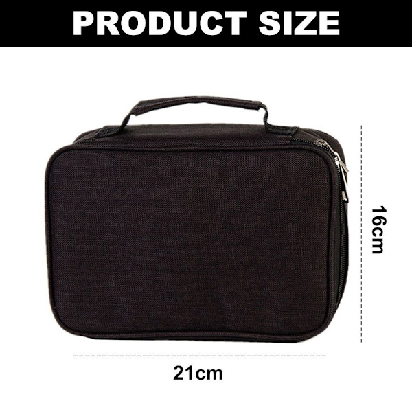 Stationær Organizer Pen Bag Blyant Etui Kontor Sort