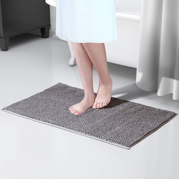 Halkskyddad badrumsmatta 50x80cm mikrofiber chenillematta för badrum