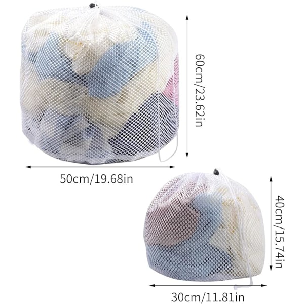 2 stk mesh vaskemaskin, mesh stor mesh klesvaskpose med