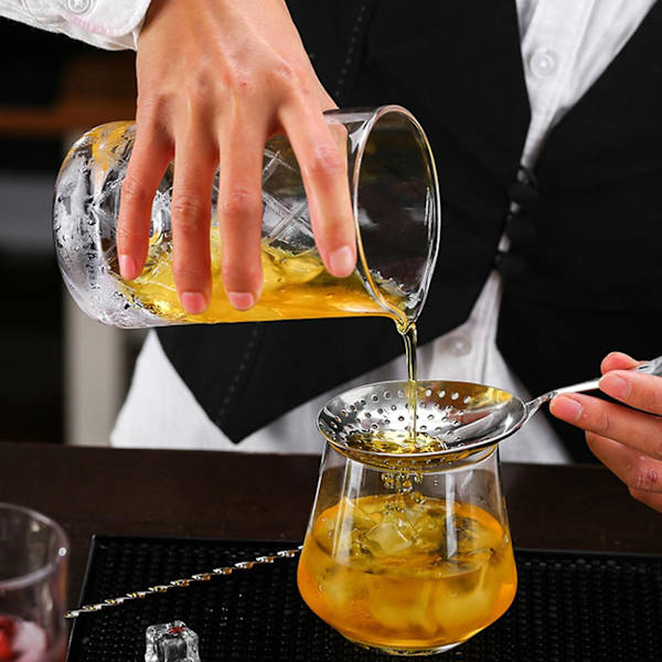 Julep Professionel Si, 304 Rustfrit Stål Ergonomisk Håndtag Cocktail Si Ske Køkkenredskaber (Rose Gold)