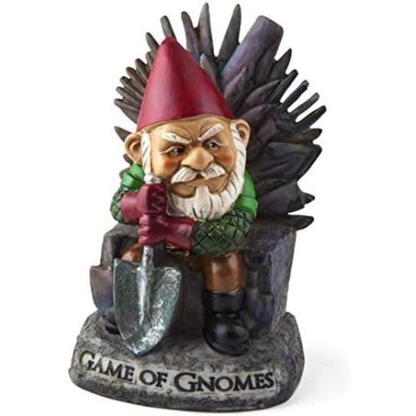 Game of Gnomes - Rolig trädgårdstomte, handmålad, väderbeständig, keramik,