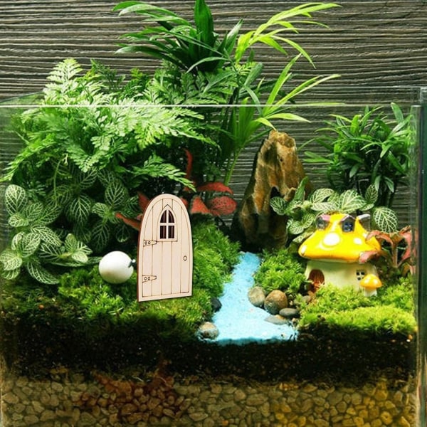 10 st ofärgade miniatyrformade trädörrar i trä, trä
