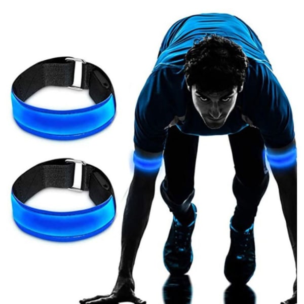 LED-armband uppladdningsbar, 2 st ljusarmband USB-reflektorband reflexband